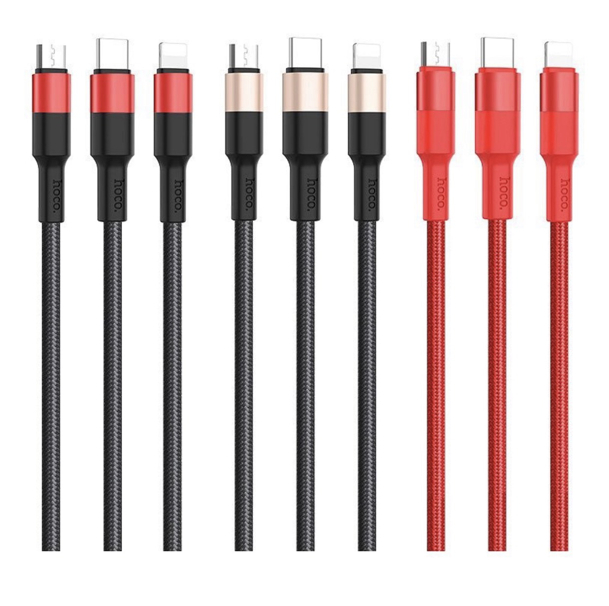 Cáp sạc dây dù đa năng HOCO X26 3 in 1 (Iphone/Android/Type-C)