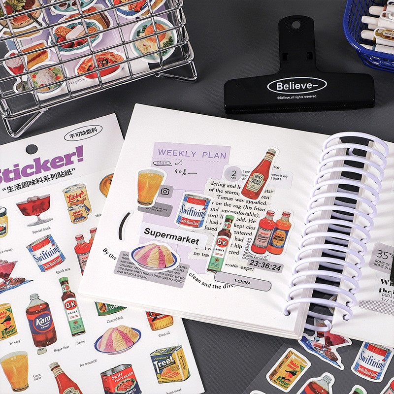 Stickers - Tờ Nhãn Dán Deco FOOD & DRINKS Trang Trí