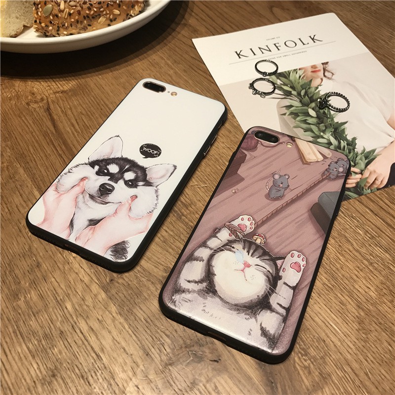[ IPHONE ] Ốp Lưng Silicon Chó Mèo