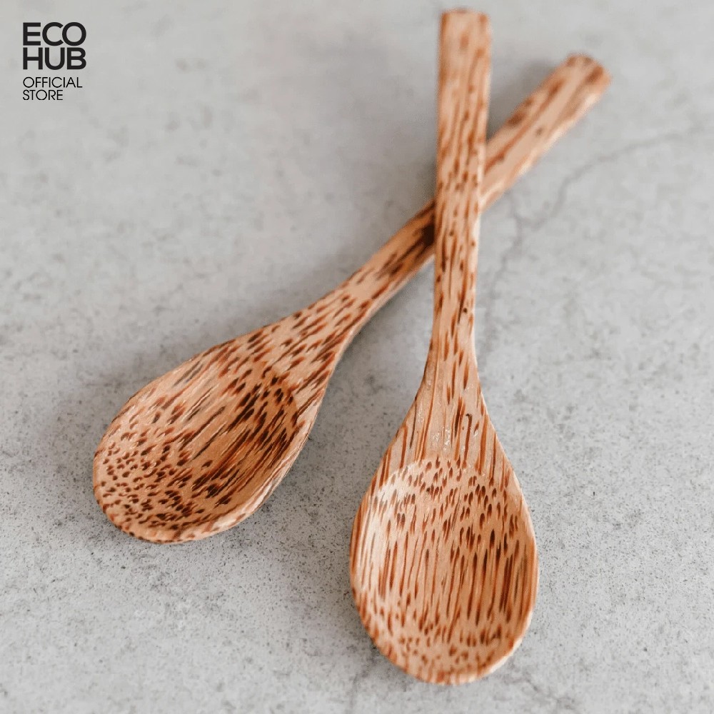 Set Dao, Thìa, Nĩa gỗ Dừa ECOHUB 16cm | EH044