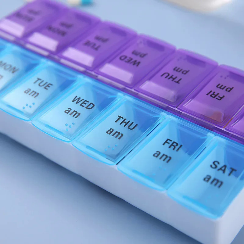 714Grids 7 Days Weekly Pill Case Medicine Tablet Dispenser Organizer Pill  Splitters Pill Storage Organizer Container