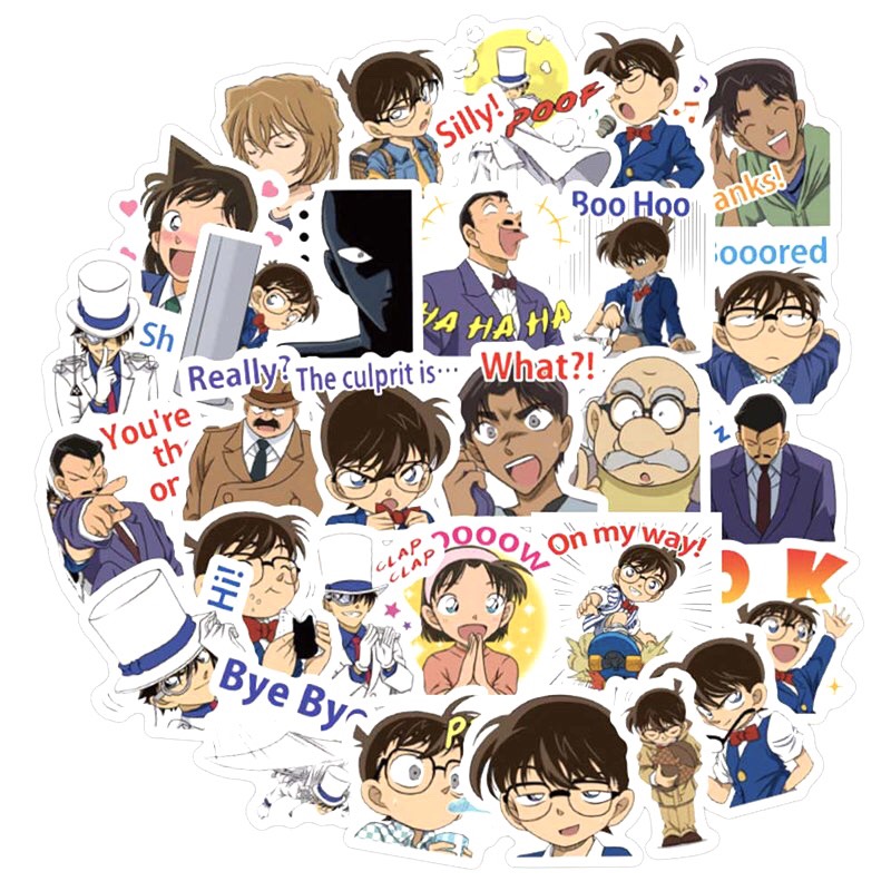 Sticker CONAN set 30 đến 60 ảnh có ép lụa