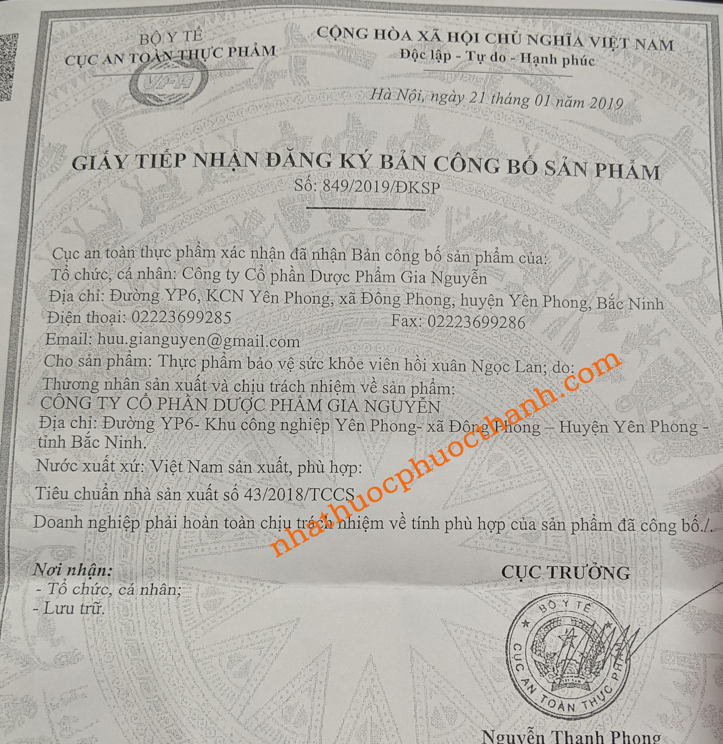 Viên uống Hồi Xuân Ngọc Lan [ Hộp 40 viên ]