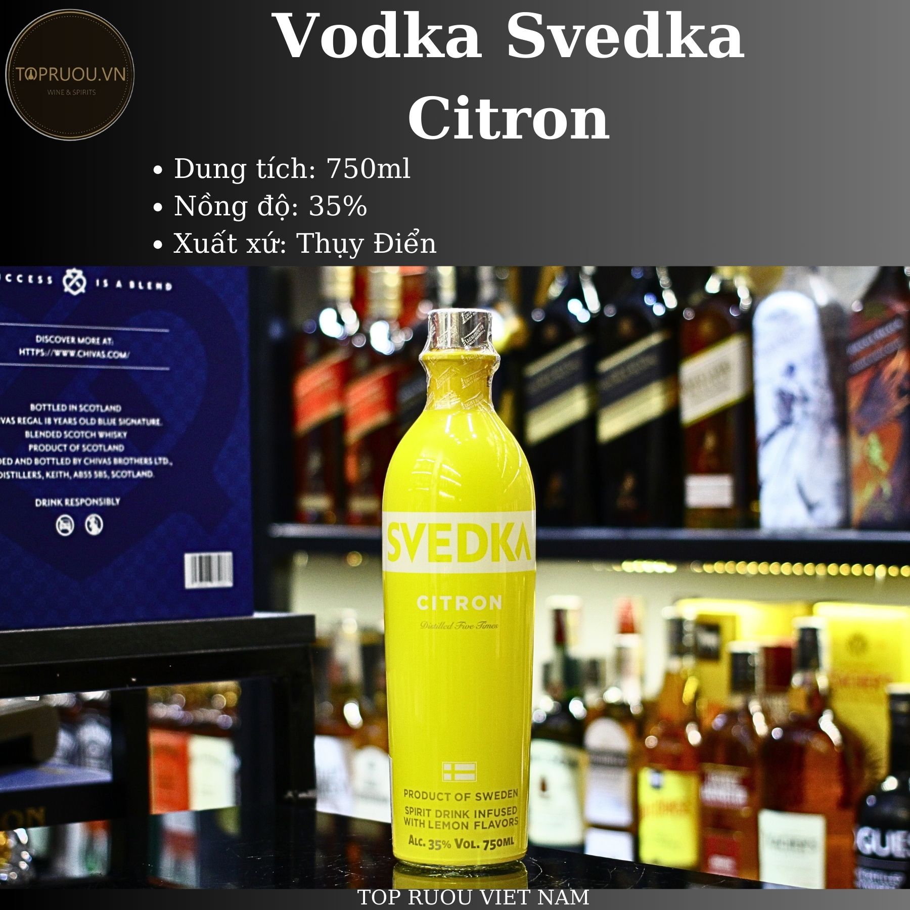 [TopRuouVietNam] Rượu Vodka Danza - Svedka Cherry - Clemetine - Citron 700ml - 1000ml [Hàng Thật]