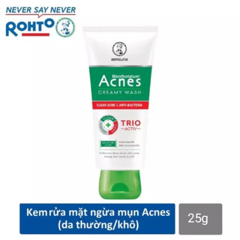 Sữa rửa mặt Acnes gentle wash ngăn ngừa mụn 25 gr