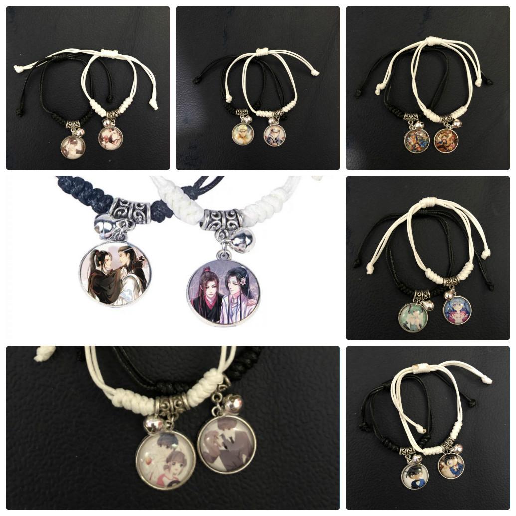 [Lấy mã giảm thêm 30%]Vòng tay Anime đôi vòng tay Con tim rung động Ma đạo tổ sư Vết cắn ngọt ngòa Conan Naruto One piece vòng đeo tay nam nữ Tiêu Chiến Vương Nhất Bác Lam Vong Cơ Ngụy Vô Tiện