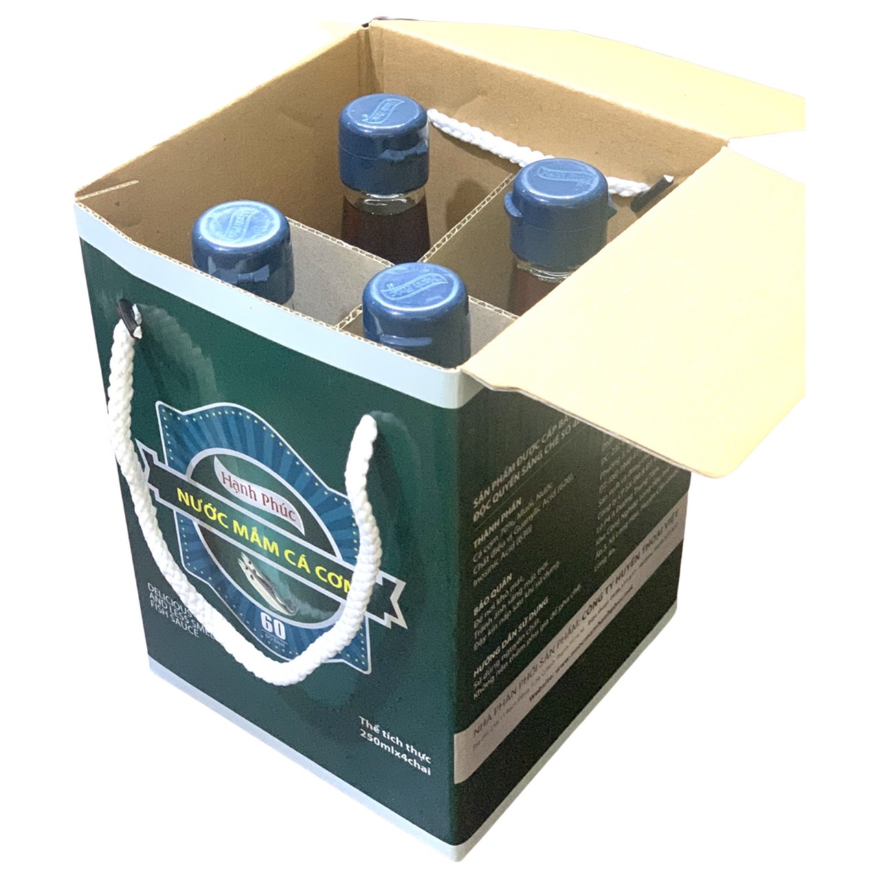 ( GIAO 2 GIỜ) THÙNG NƯỚC MẮM 60 ĐỘ ĐẠM HẠNH PHÚC CHAI 250ML( 04 CHAI/ THÙNG)