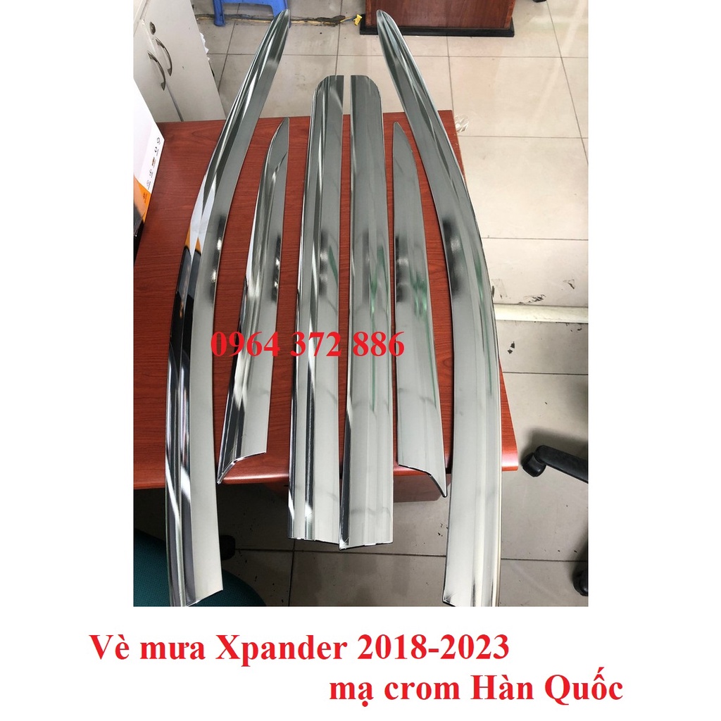 Vè che mưa mạ crom xe Mitsubishi Xpander/ Xpander cross 2018- 2021, 2022 - Chính hãng Auto Clover Hàn Quốc - 6 miếng