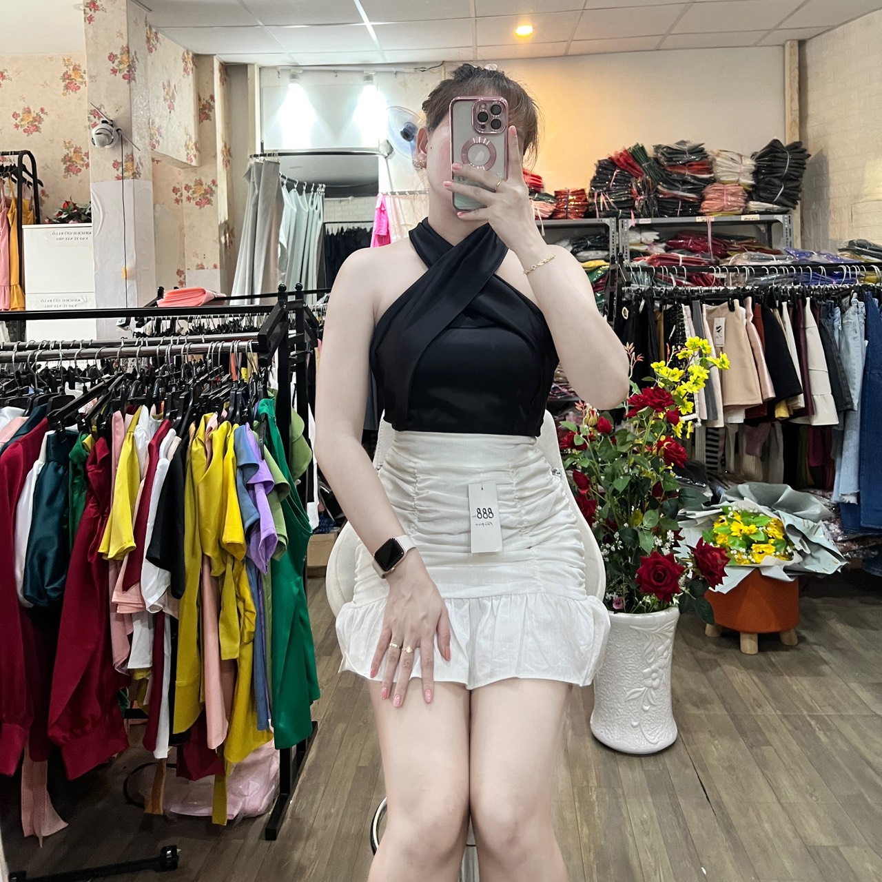 [HCM]HÌNH THẬT ÁO KATE LỤA CỔ CHÉO CÚP NGỰC NHIỀU SIZE