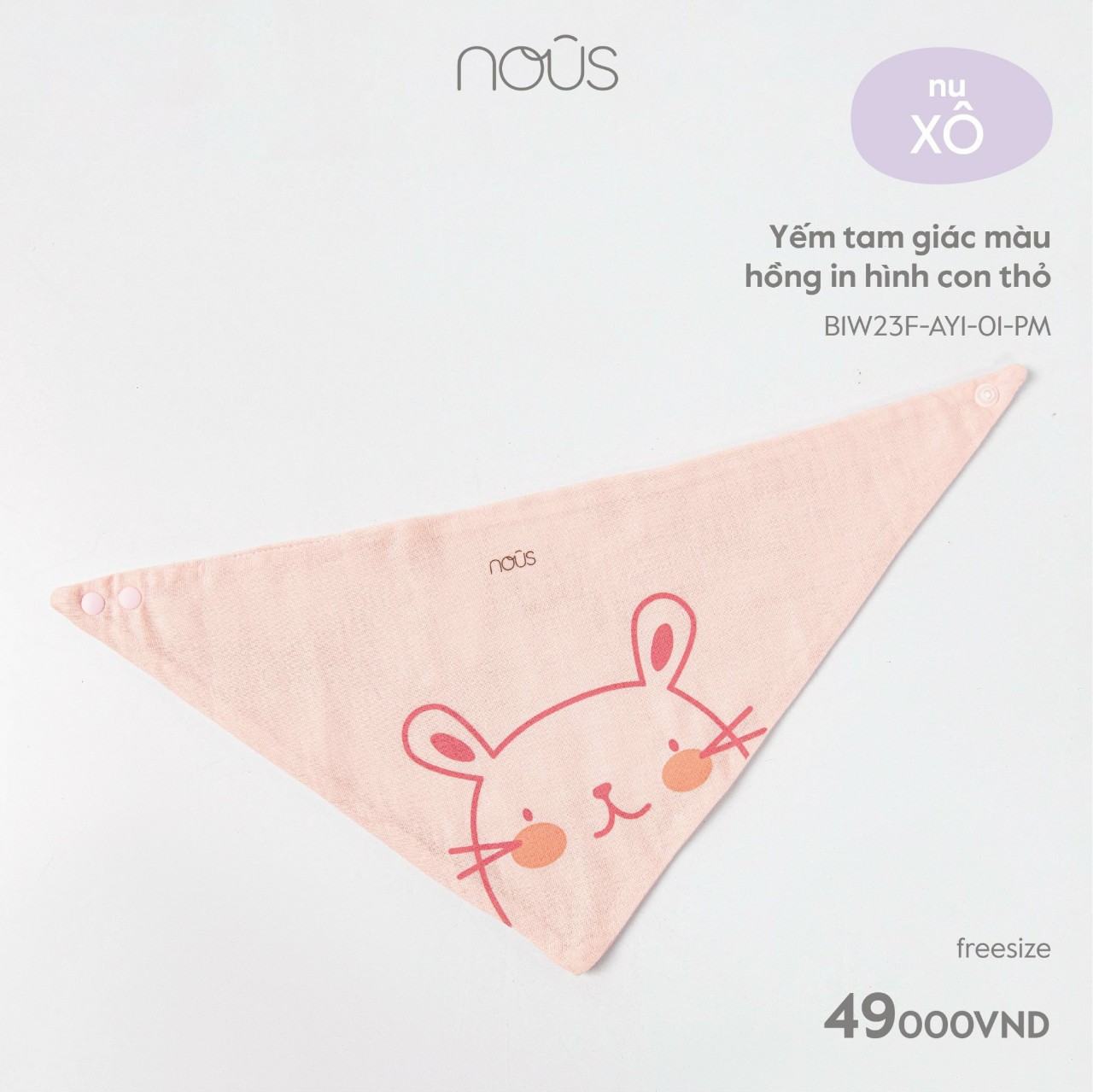 Yếm vải xô cho bé in họa tiết cao cấp Nous - Onesize