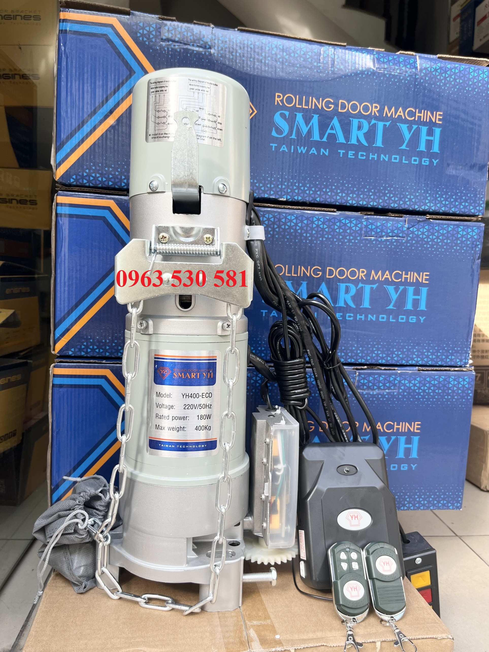 [HCM]MOTOR CỬA CUỐN YH600-ECO 600KG (đủ bộ)