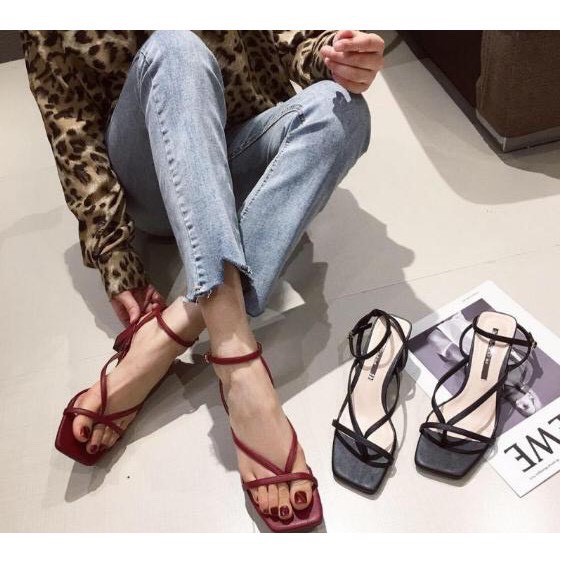 SANDAL XỎ NGÓN 5 PHÂN GÓT VUÔNG MÃ VNXKS13