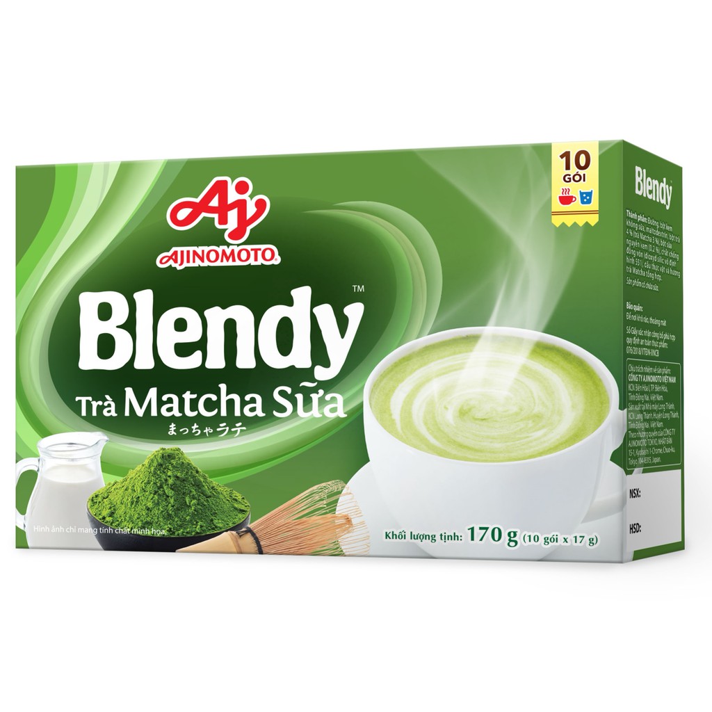 Trà sữa Blendy (hộp 170g/10 gói) - Trà Matcha sữa