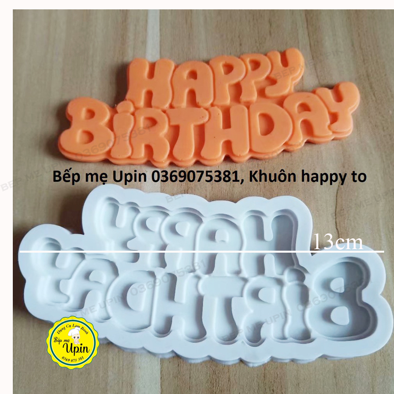Khuôn silicon chữ Happy birthday