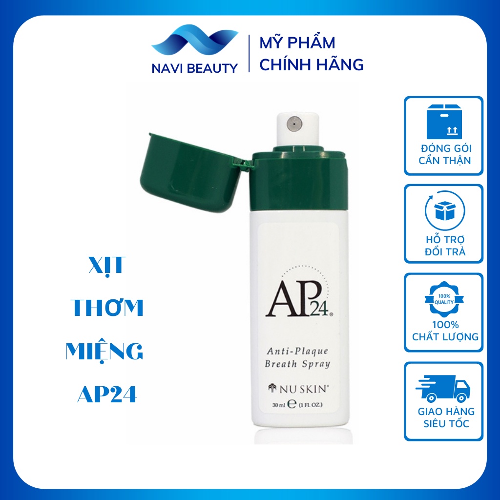 Xịt thơm miệng AP24 ngăn ngừa mảng bám trên răng, giúp hơi thở thơm mát suốt 24 tiếng
