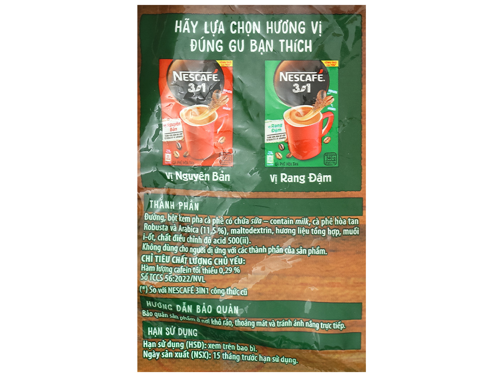 Cà phê sữa NesCafé 3 in 1 đậm vị cà phê 782g - BAT MUOI