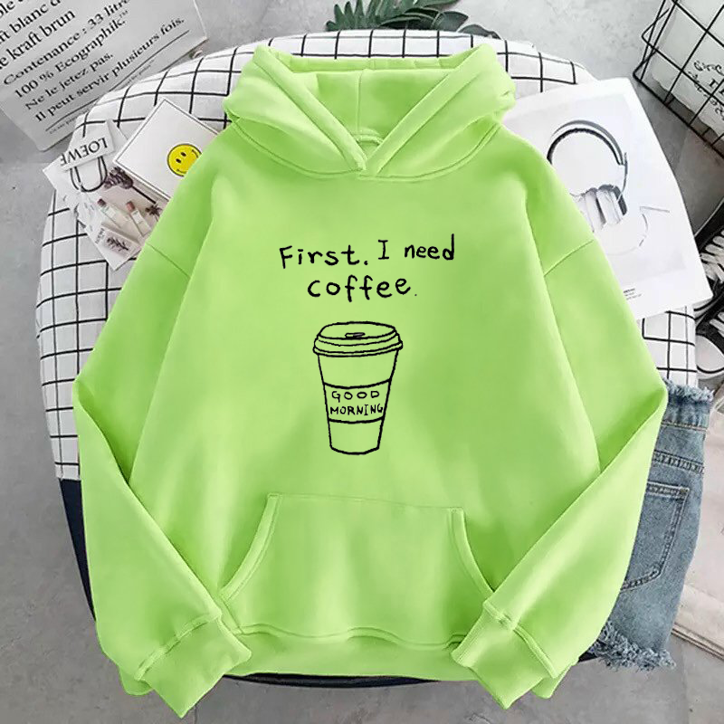 [Hoàn Tiền 15%] ÁO HOODIE UNISEX IN I NEED COFFEE (NHIỀU MÀU)
