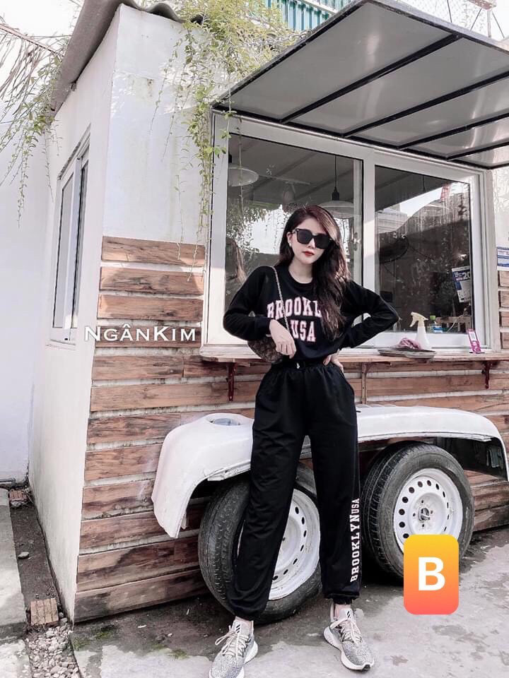 Sét Bộ Thể Thao Hot Trend In Chữ Brooklyn USA Rút Bụng Cá Tính TTSA0680