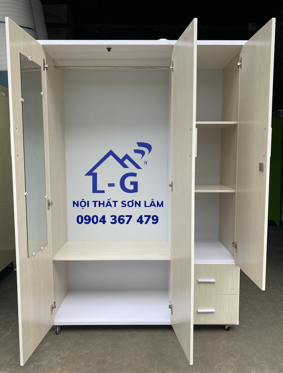 (GIAO HỎA TỐC 2 GIỜ) TỦ NHỰA 3 CÁNH KEM - BÁN CHẠY