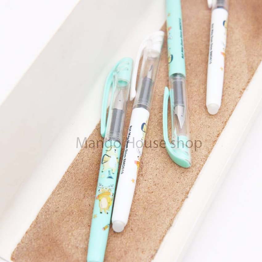 Viết máy xóa được Đom Đóm kèm - Có thể viết như viết bơm mực, vừa là viết xóa, nét trơn, ngòi lớn, bền chắc- Tặng kèm 01 ống mực xóa được- Mango House shop- Viết máy, bút xóa, bút tẩy được, bút máy tẩy được,