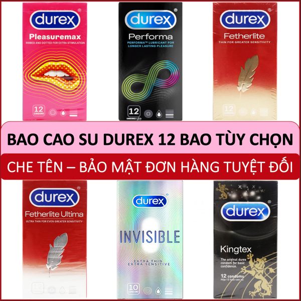 Bao Cao Su Durex Invisible Durex Performa Durex Pleasuremax Durex Fetherlite Durex Kingtex Durex Fetherlite Ultima Hộp 12 Cái Tùy Chọn