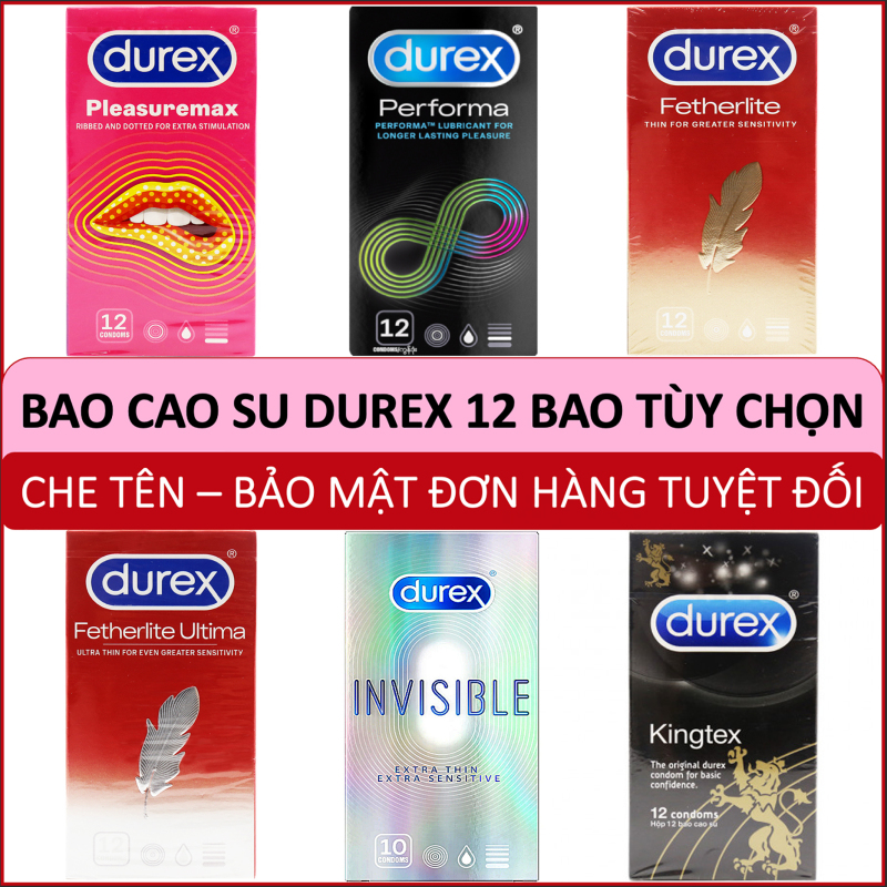 Bao Cao Su Durex Invisible Durex Performa Durex Pleasuremax Durex Fetherlite Durex Kingtex Durex Fetherlite Ultima Hộp 12 Cái Tùy Chọn nhập khẩu