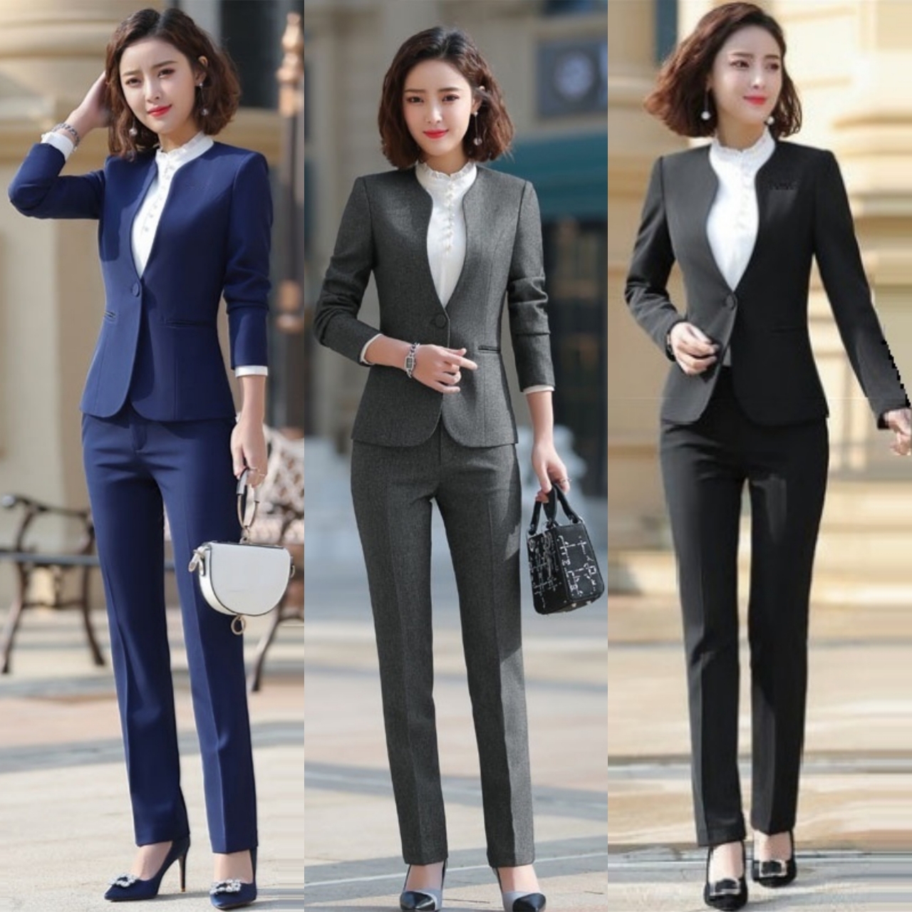 Women work suit long sleeve suit pants tj31
