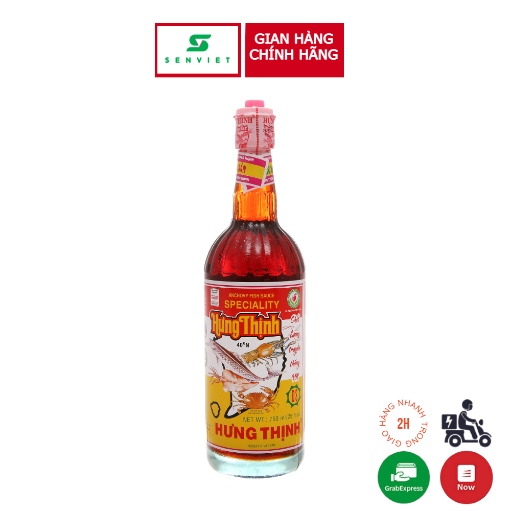 Nước mắm cá cơm Hưng Thịnh chai 750ml 40 độ đạm