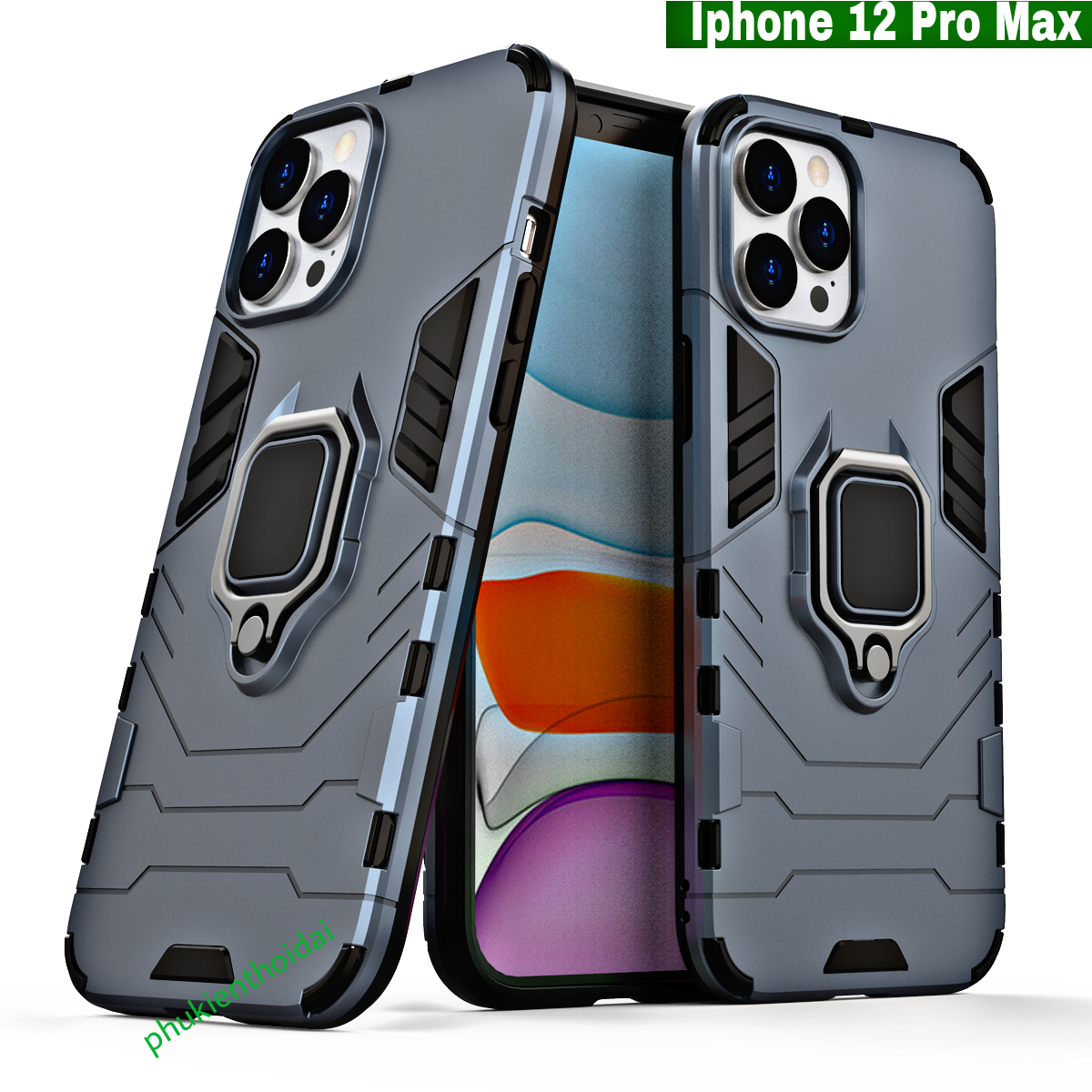 Ốp lưng Iphone 12 Pro Max chống sốc Iron Man Iring cao cấp giá đỡ xem phim