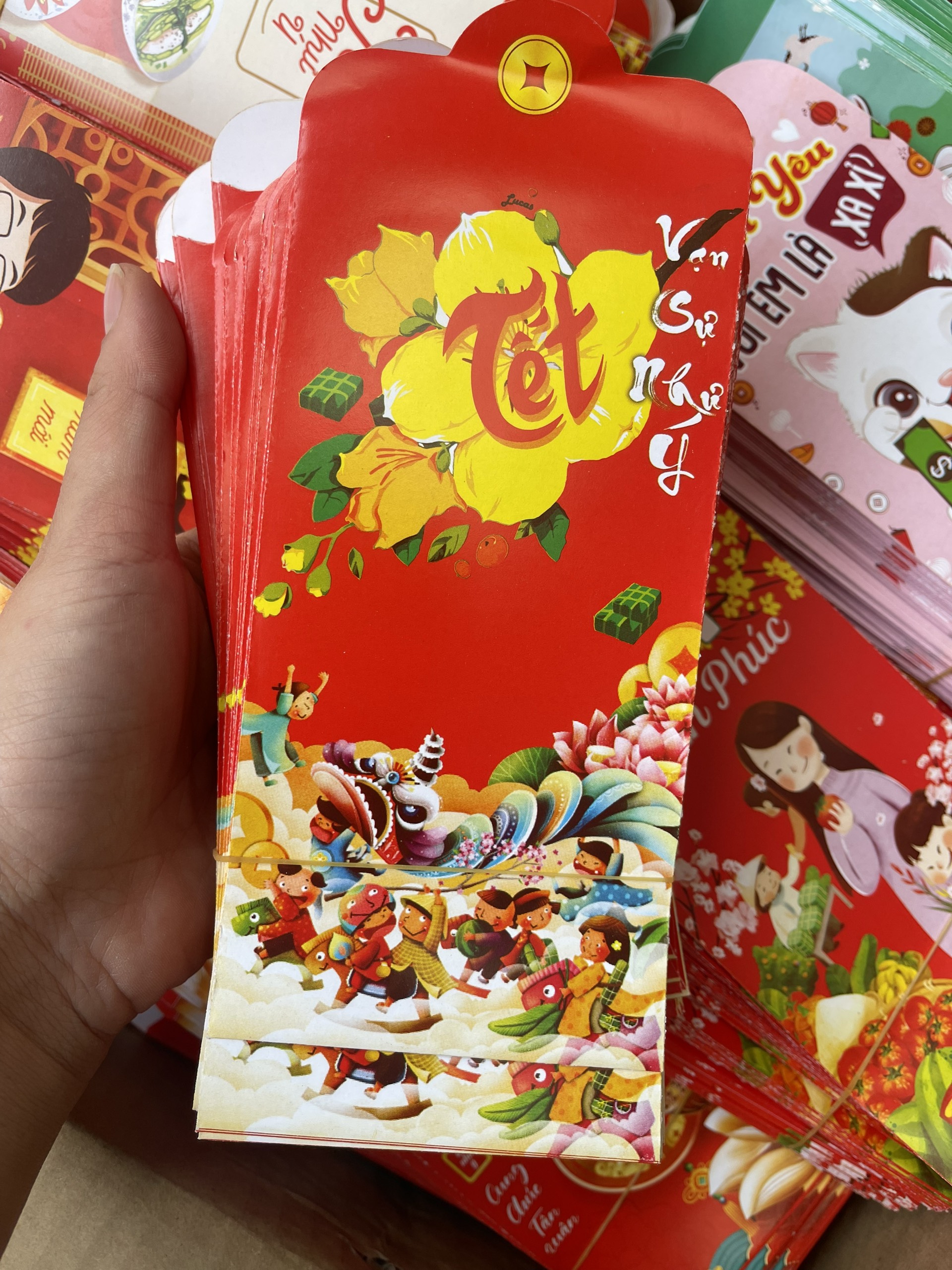 Combo 10 lì xì truyền thống, lì xì combo dễ thương