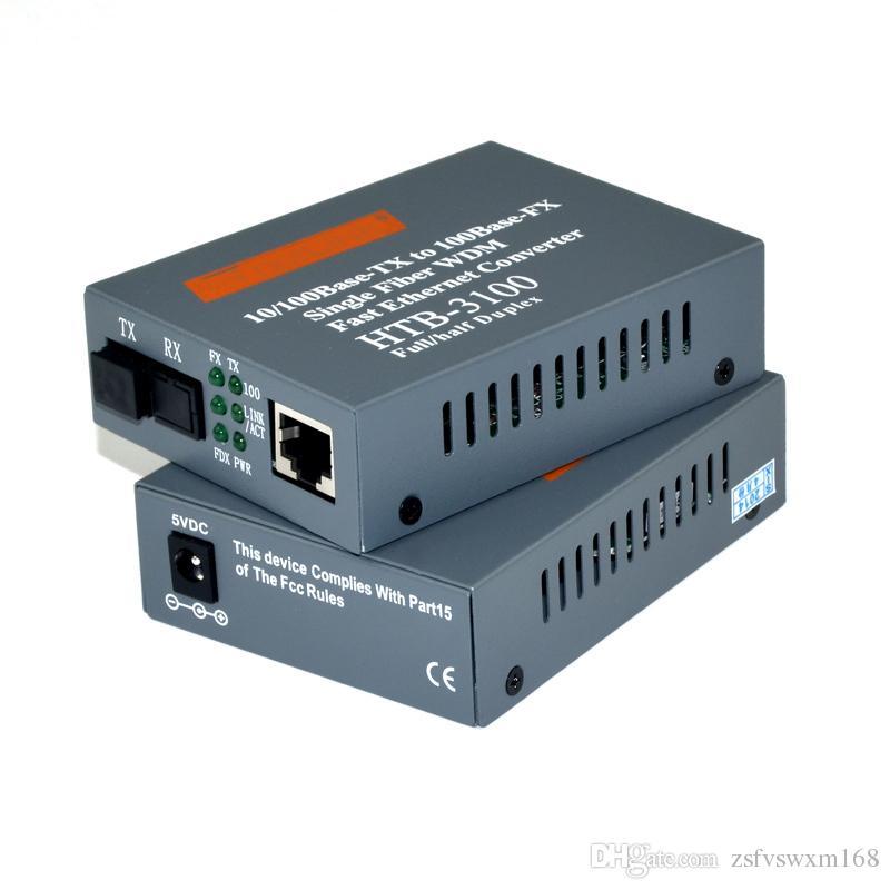 Converter single mode HTB3100AB 100Mbps bộ 2 cái - convert quang single mode 10/100Mbs HTB-3100AB ( 1 cặp AB-xám)