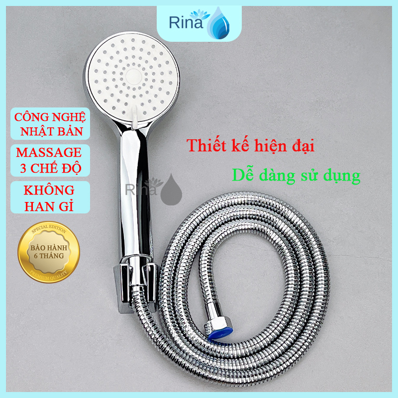 Bộ vòi bát tay sen tắm cao cấp 3 chế độ nước phun mưa tắm cực đã RINA RN203
