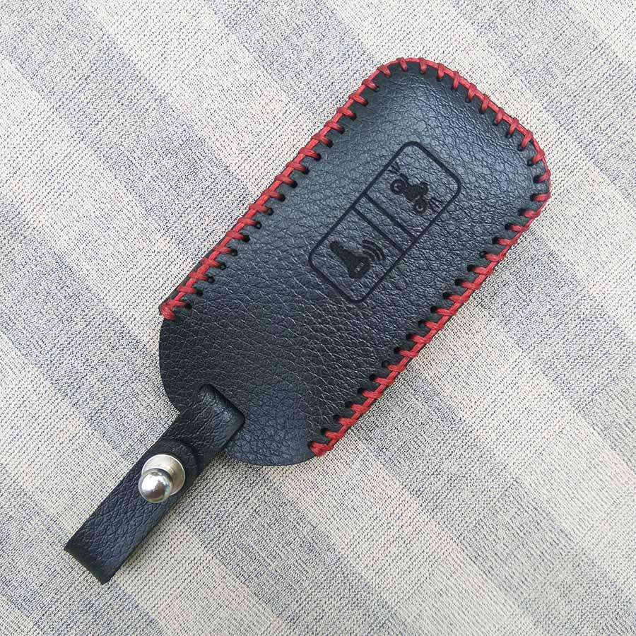 Bao da 2 nút dùng cho chìa khóa smartkey xe máy Honda (Đen)