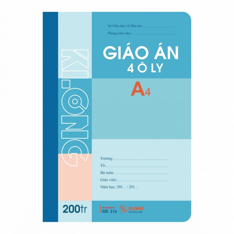 Sổ Giáo Án Ô ly KLong 200 Trang (A4)