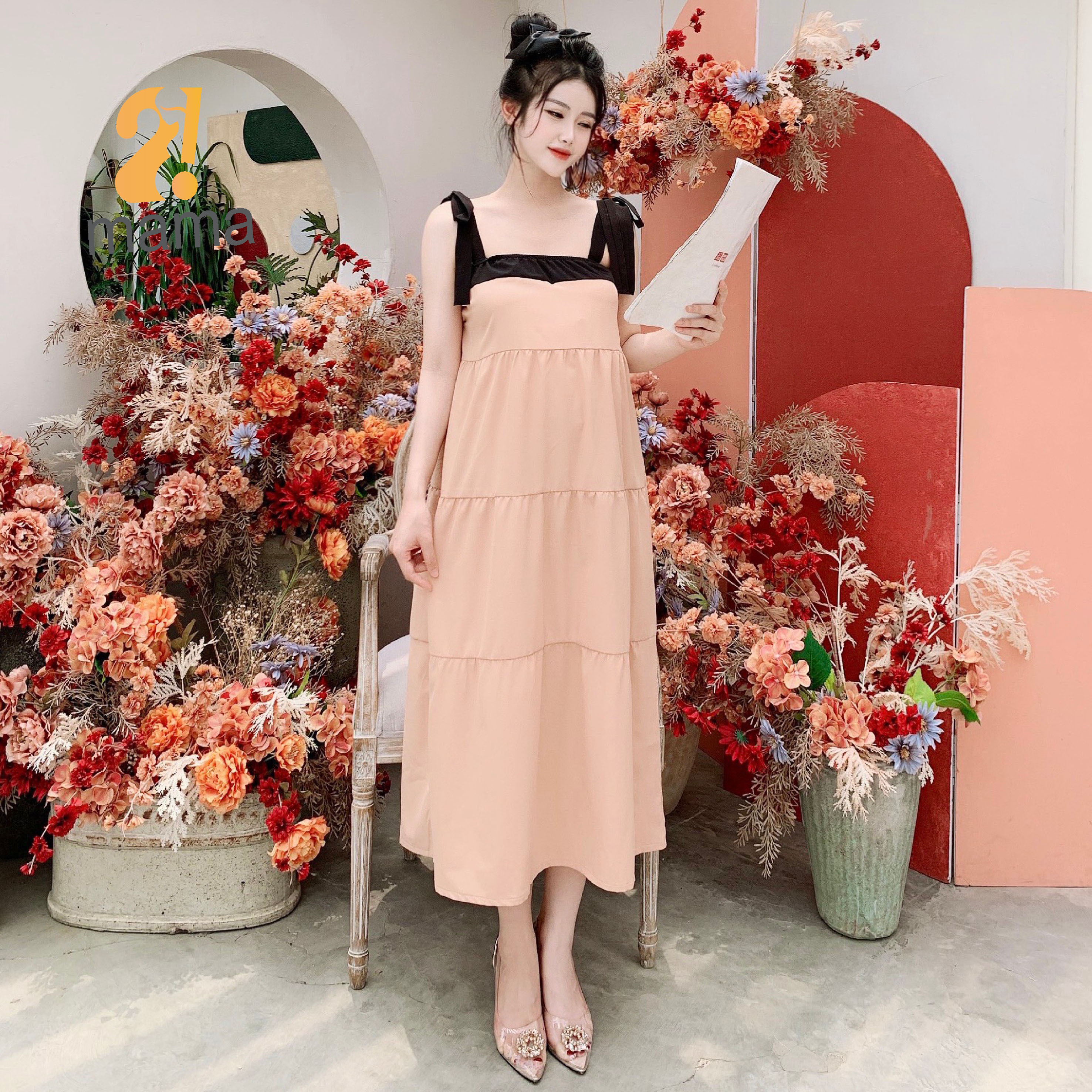 Đầm bầu thiết kế dự tiệc 2MAMA dáng dài - V95