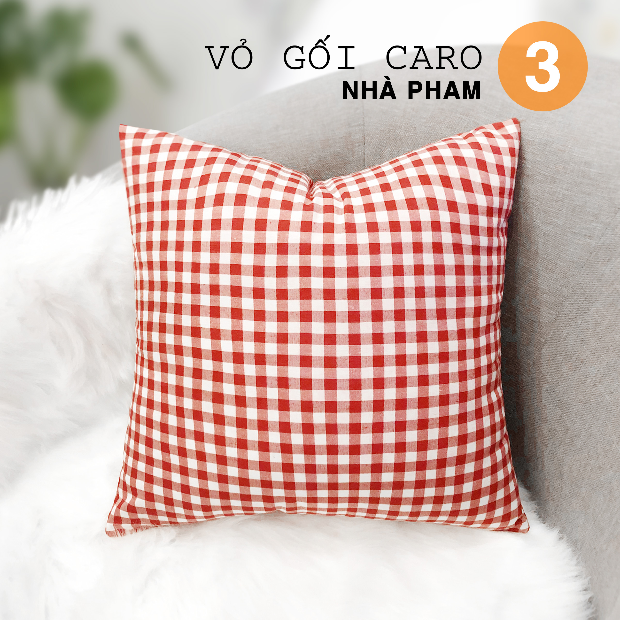 Vỏ Gối Sofa Trang Trí CARO PHAM (45cmx45cm)