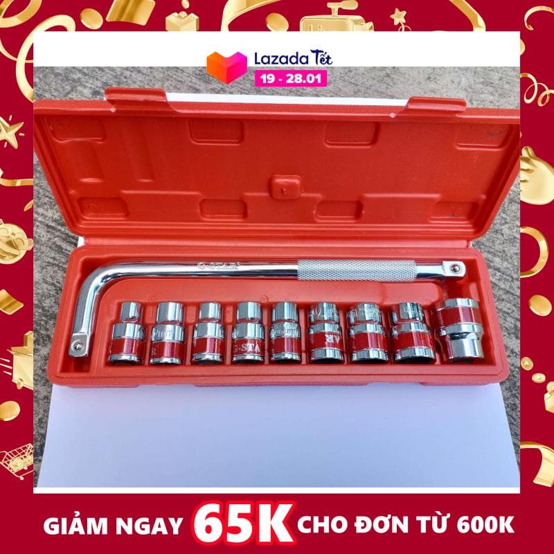 Bộ túyp 10 món cần L hộp nhựa cao cấp gstar