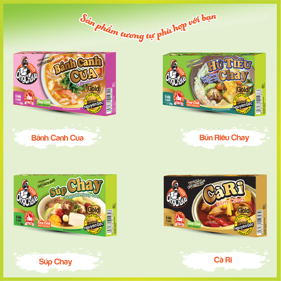 Viên Gia Vị Bún Riêu Chay Ông Chà Và Gold 126g - Nấu Ngon Chuẩn Vị Không Cần Nêm Nếm