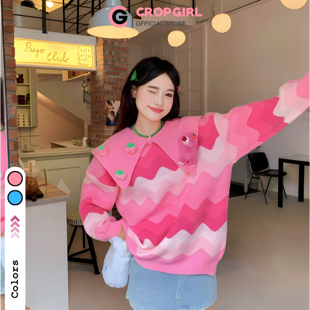 Áo len Quảng Châu Gấu dâu cute