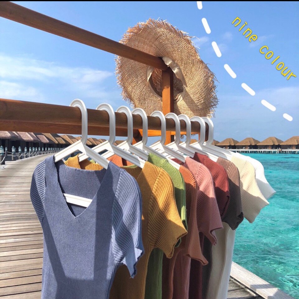 ÁO THUN TĂM CROPTOP CỔ TIM SIÊU HOT TREND 2 SIZE 45-56KG TÙY CHIỀU CAO