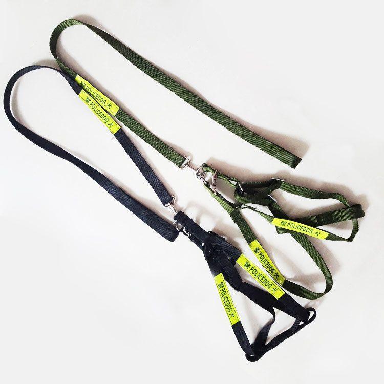 Bộ dây dắt và yếm Police Dog Zichen 3 size cho chó cún boss nghiệp vụ - Size M