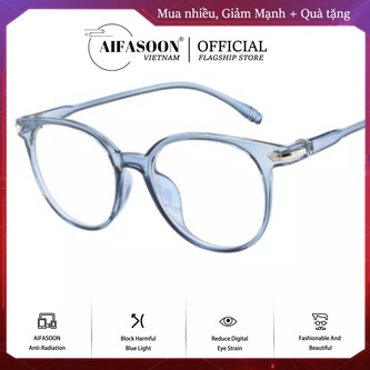 AIFASOON Kính Mắt Chống Bức Xạ Thời Trang Kính Máy Tính Unisex Retro Trong