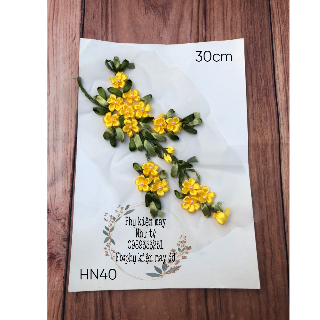 Nhánh hoa ruy băng nhí xinh trang trí áo dài 30cm