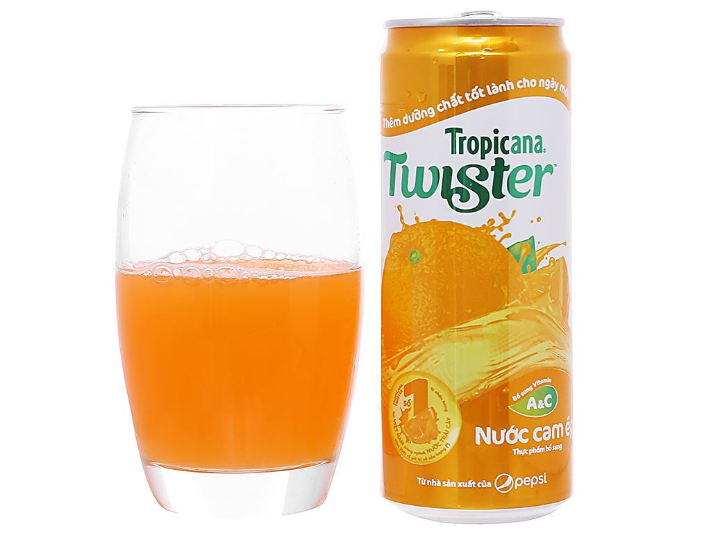 nước cam ép Twister Tropicana 320ml(thùng 24 lon)
