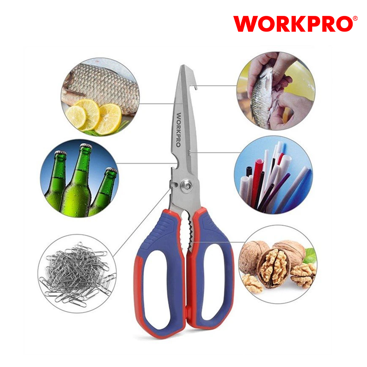 Workpro 250mm (10 inches) multi-function kitchen scissors-w0214006