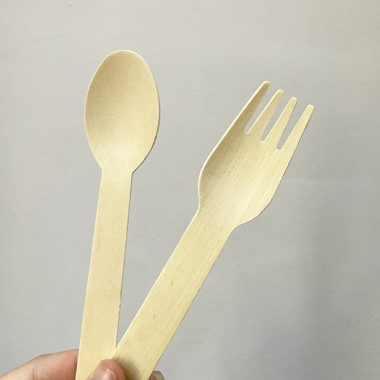 Combo muỗng (thìa) + nĩa gỗ dùng 1 lần - 25 combo/túi