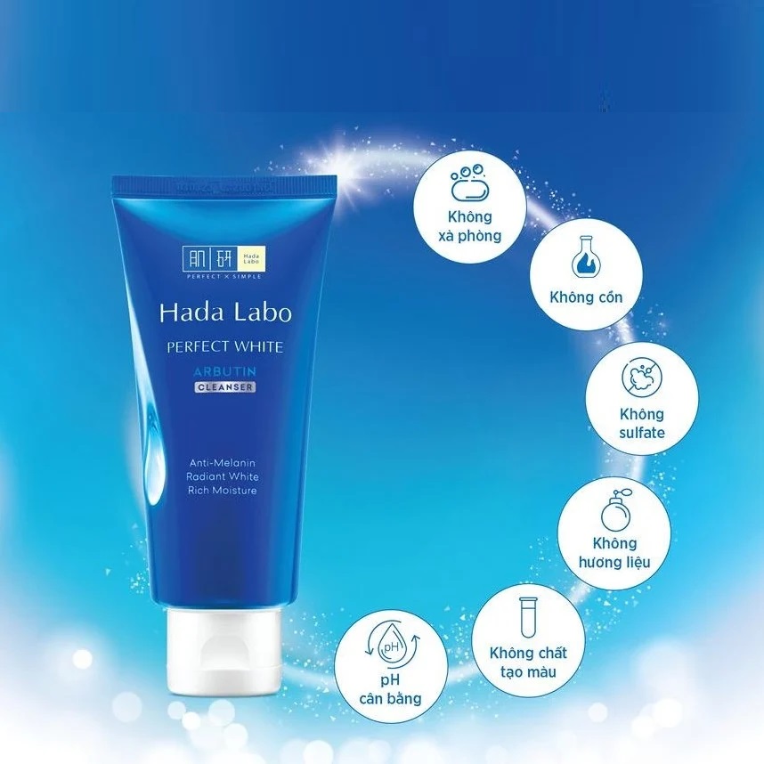 Sữa rửa mặt dưỡng ẩm , trắng da ngừa lão hoá Hada Labo 80g