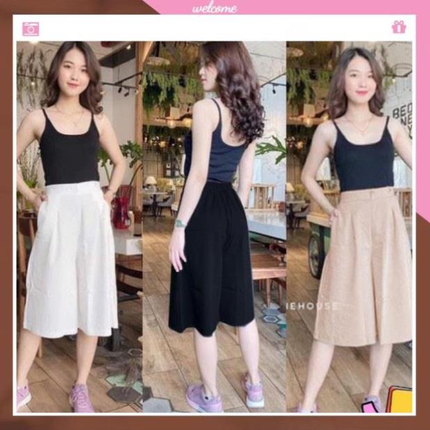 Quần giả váy lửng cao cấp chất đũi sớ mát qgv505