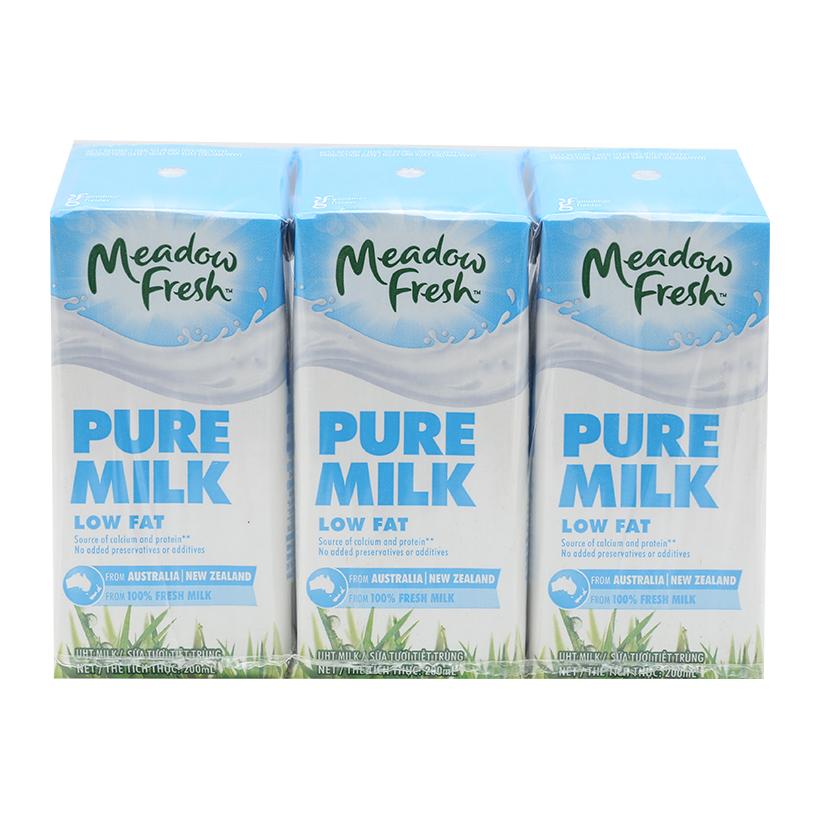 xả date 5/10/24 Thùng sữa Meadow Fresh Low Fat loại 200ml