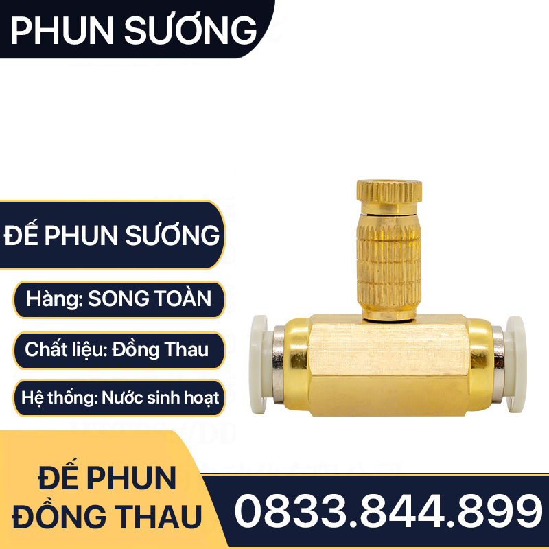 Bộ béc phun sương ống 8mm đồng thau, béc phun sương mịn số 1 2 3